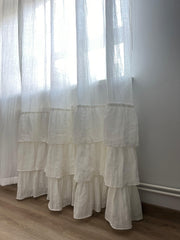 Linen Curtain With Ruffles