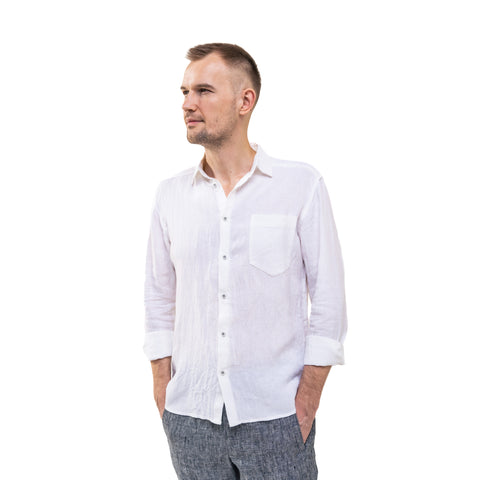 Vīriešu lina krekls (balts)